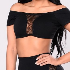 Black see through crop top new with tags